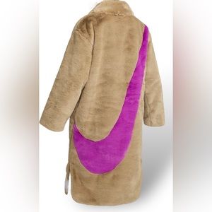 Nike NSW $200 SPORTSWEAR PLUSHY FAUX FUR LONG JACKET COAT DQ6838 258 Size Medium